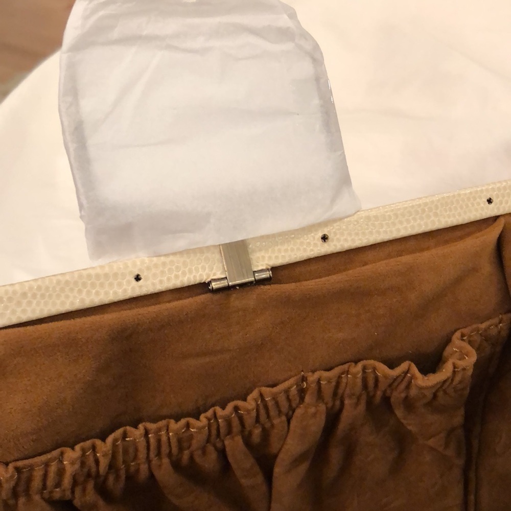 PATRICIA NASH LIZARD COLLECTION CB CLUTCH BAG in Bone NWT - Picture 6 of 8